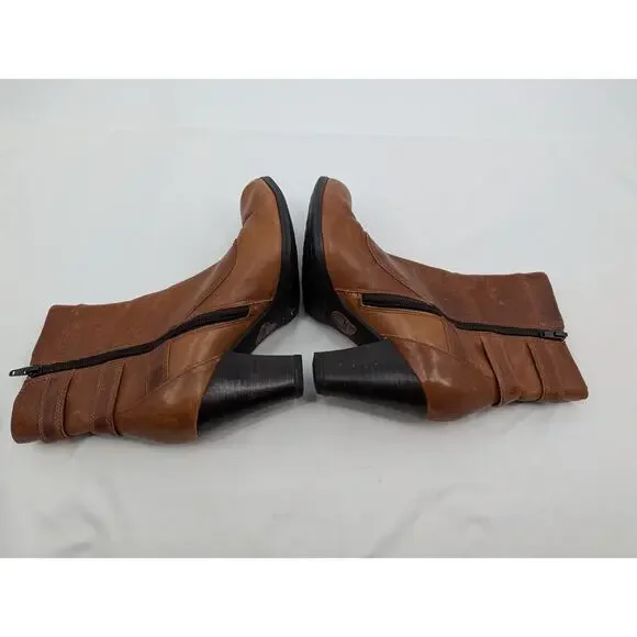 Born 7.5 Vivi Ankle Boots Buckles Heel Leather Western Rodeo Cowgirl Equestrian - Picture 7 of 9